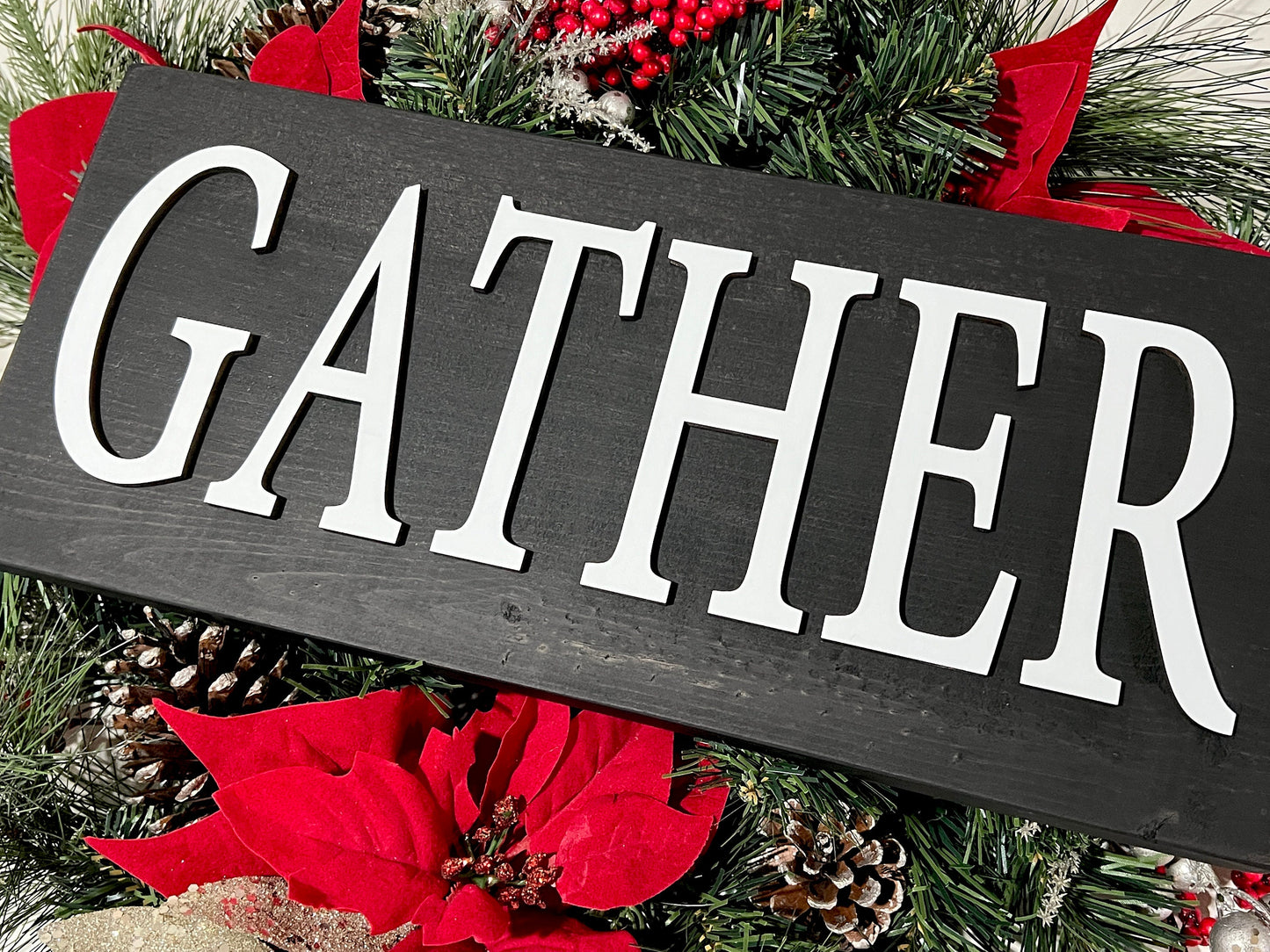 Gather sign, home decorations, 3D wall art, mantel decor, entryway wood signs, living room wooden sign, wall hanging, fireplace mantel decor