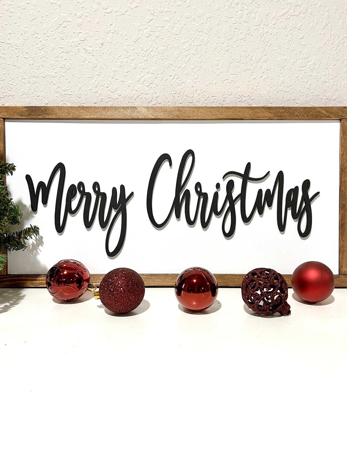Merry Christmas sign, Christmas decorations, 3D holiday decor, framed wood signs, living room wooden sign wall hanging, hearth mantel decor