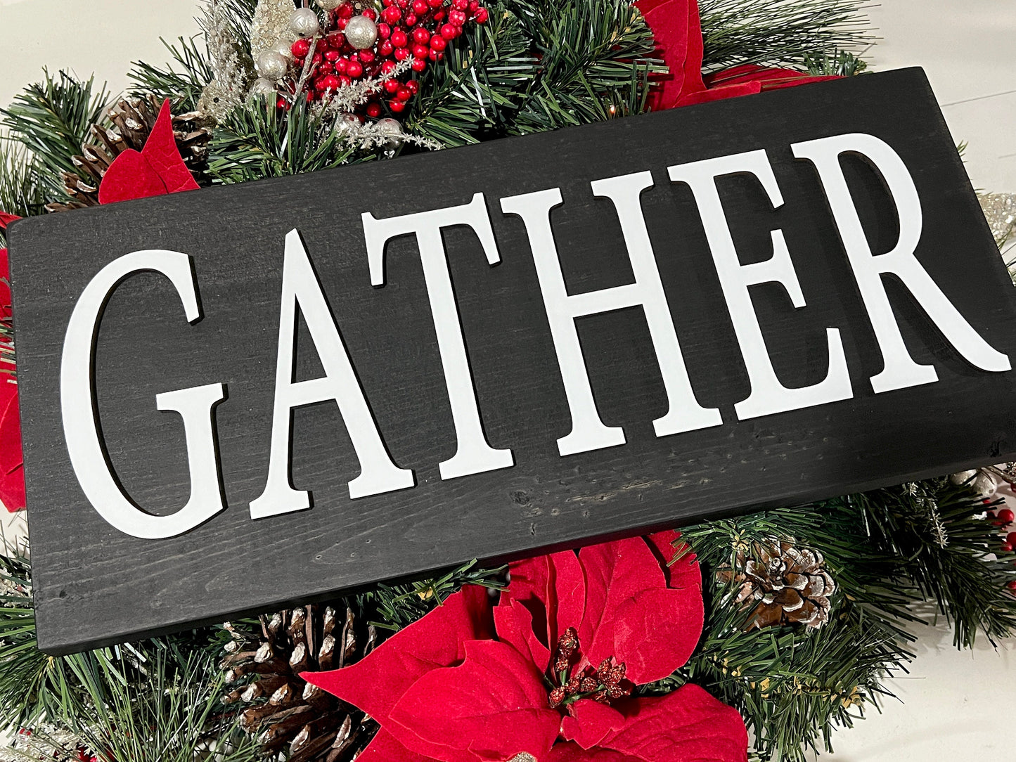 Gather sign, home decorations, 3D wall art, mantel decor, entryway wood signs, living room wooden sign, wall hanging, fireplace mantel decor