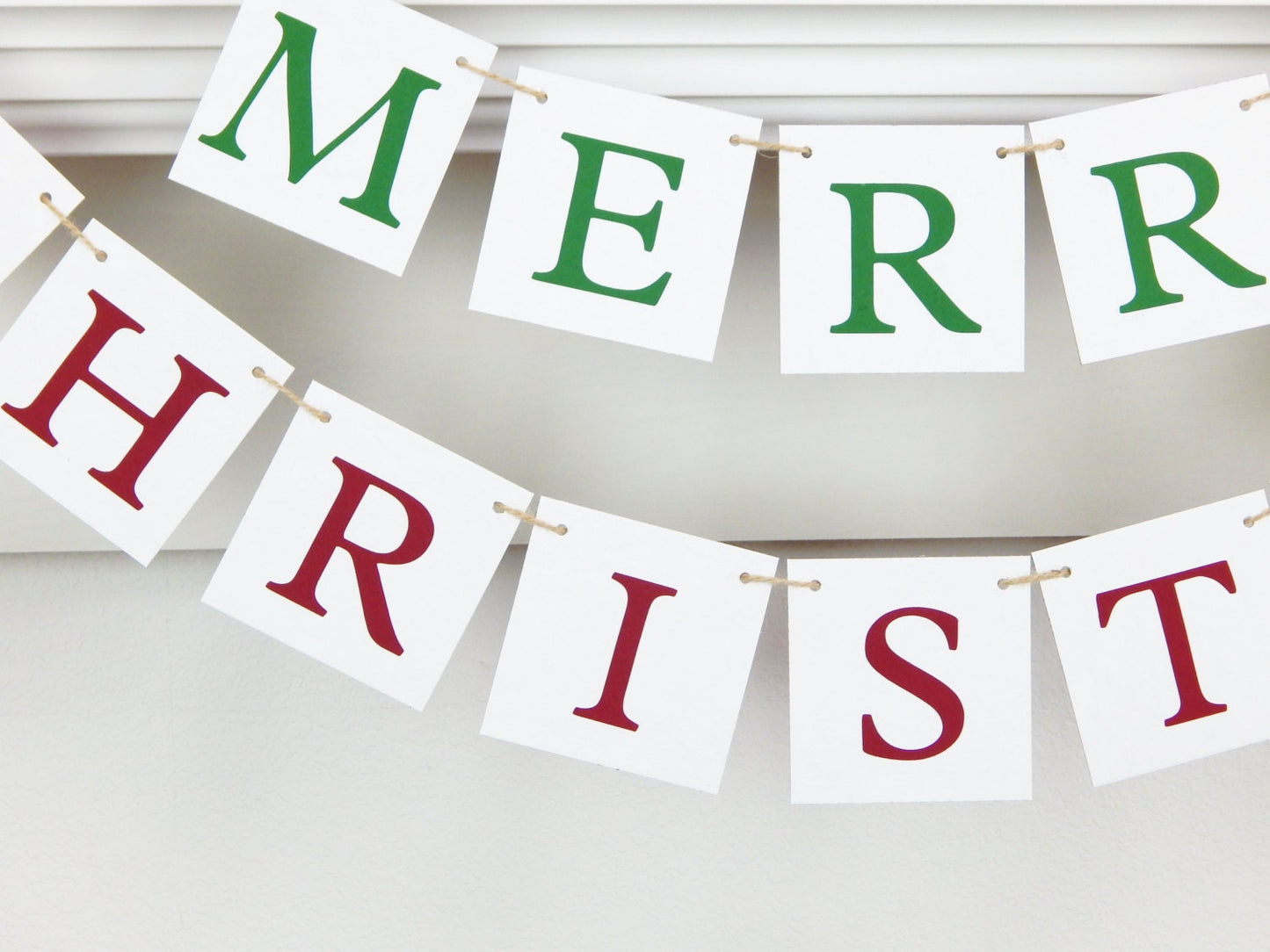 Merry Christmas Banner - Red and Green