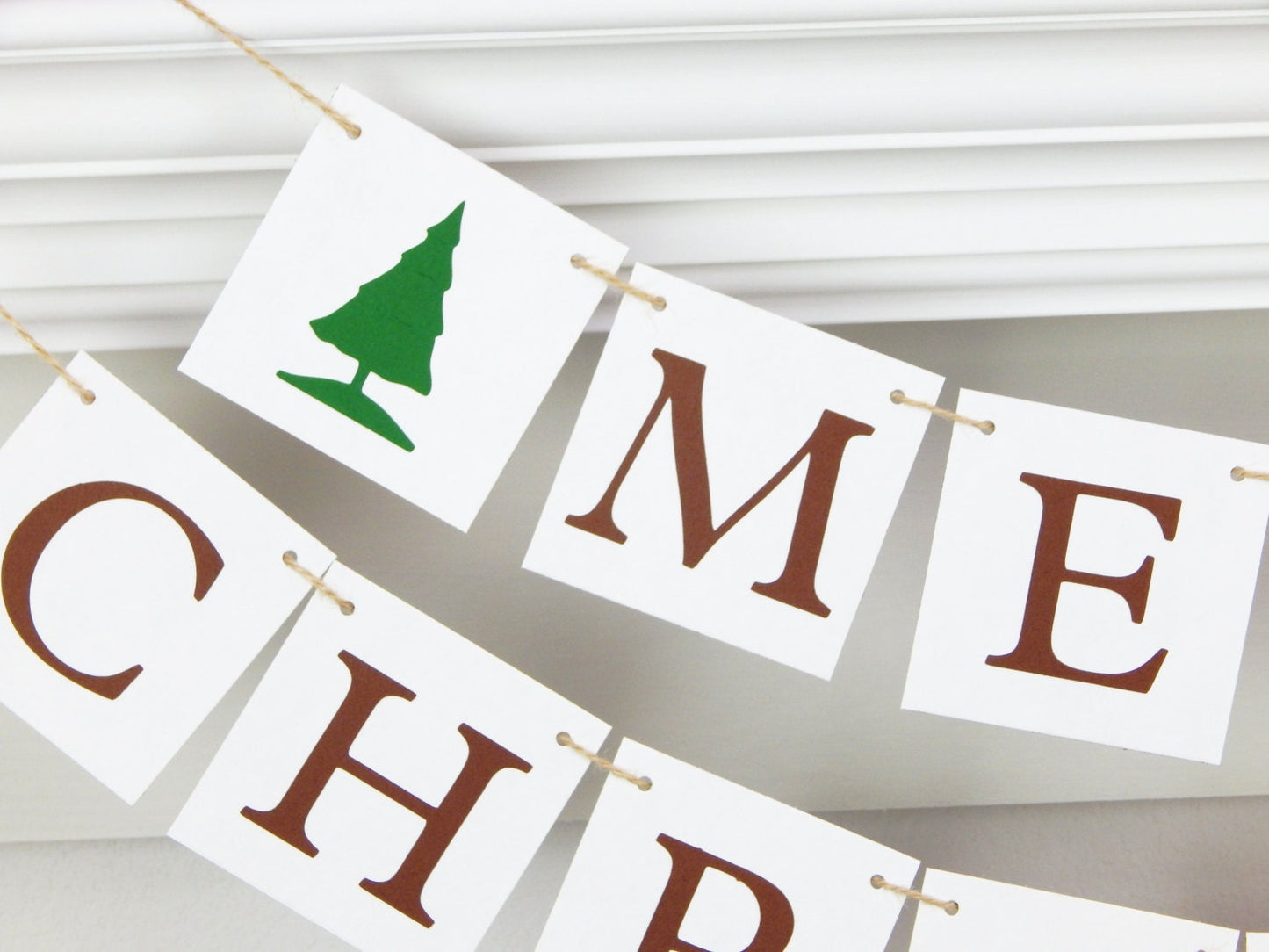 Merry Christmas Banner - Evergreen Trees