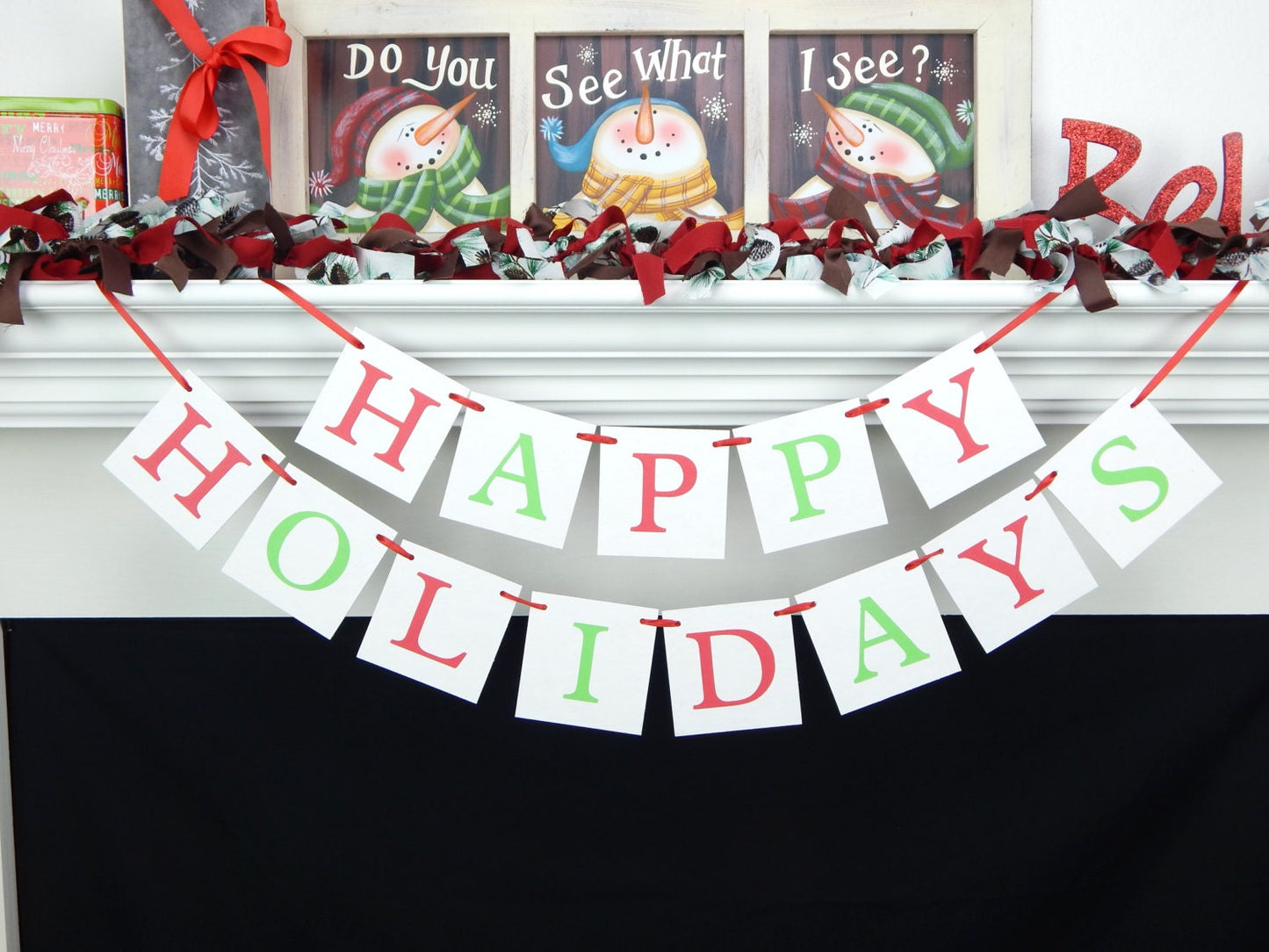 Happy Holidays Banner - Red and Green