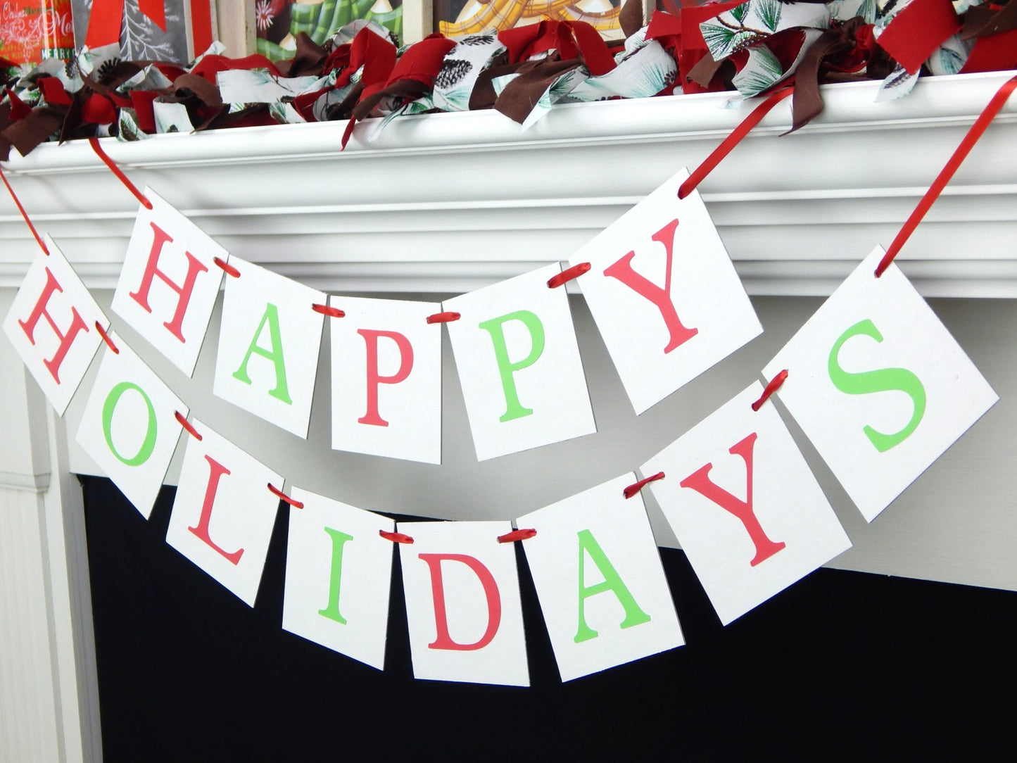 Happy Holidays Banner - Red and Green