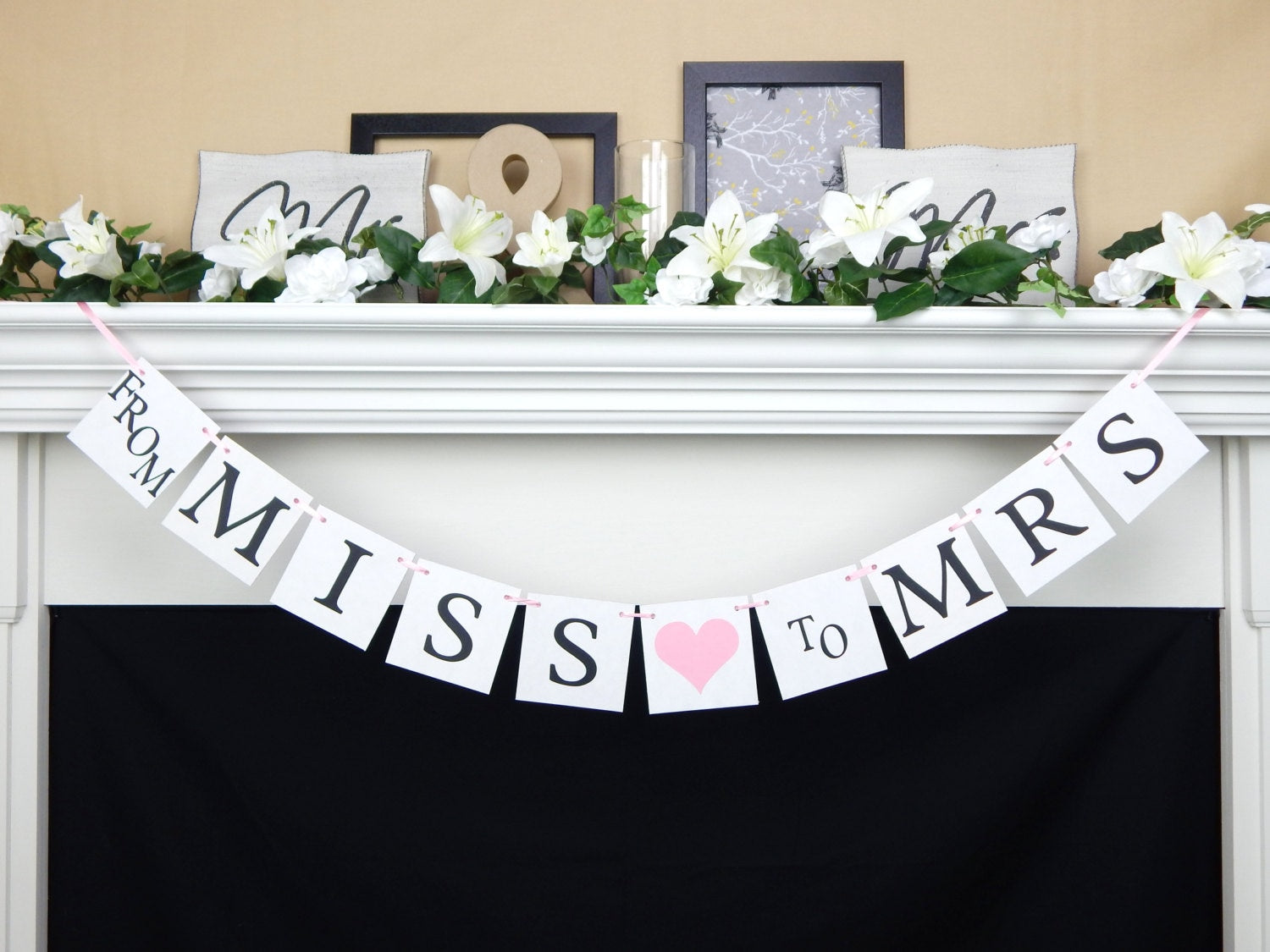 from miss to mrs banner - bridal shower decoration - bridal shower banner