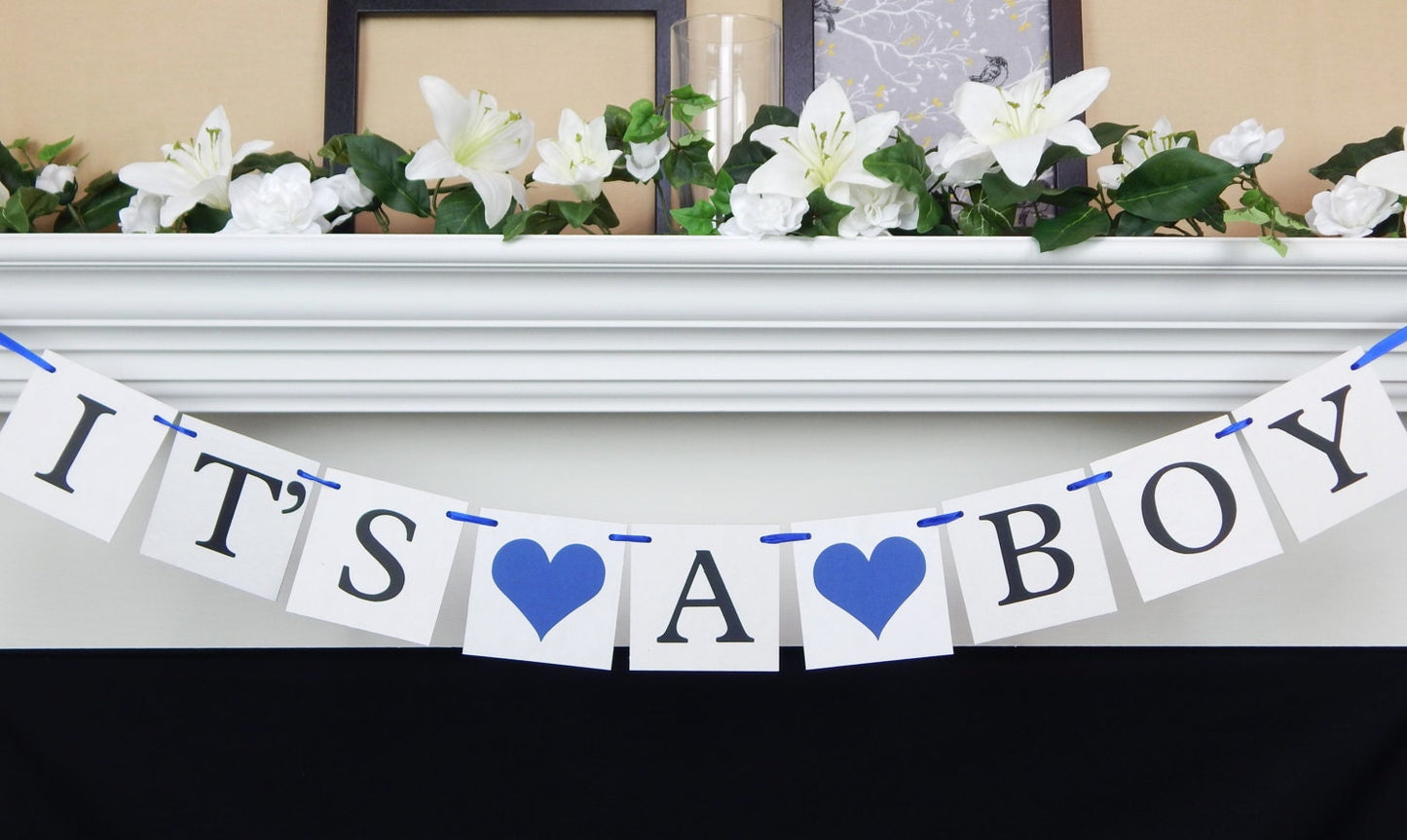 It's A Boy Banner - Hearts