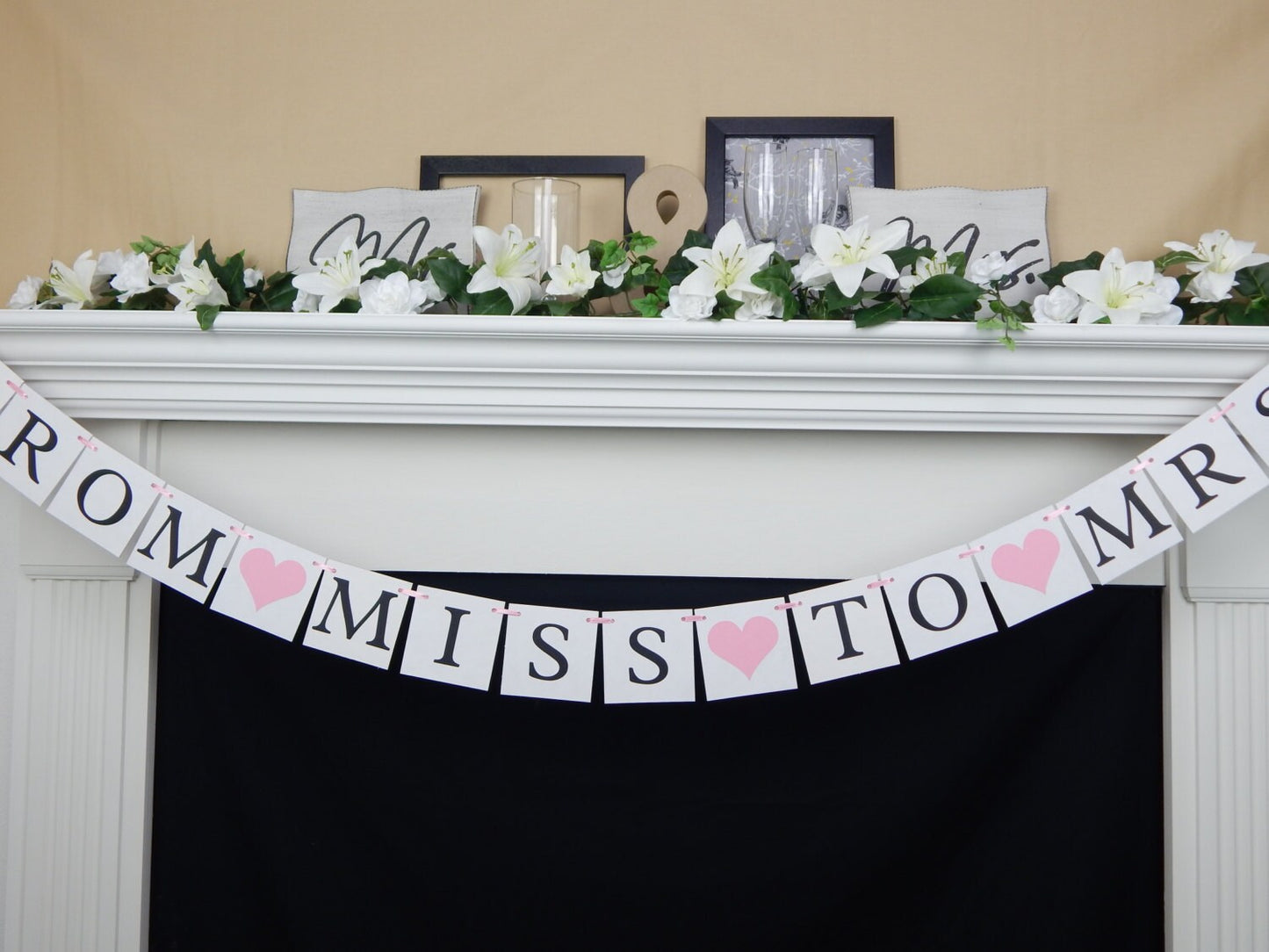 from miss to mrs banner - bridal shower decoration - bridal shower banner