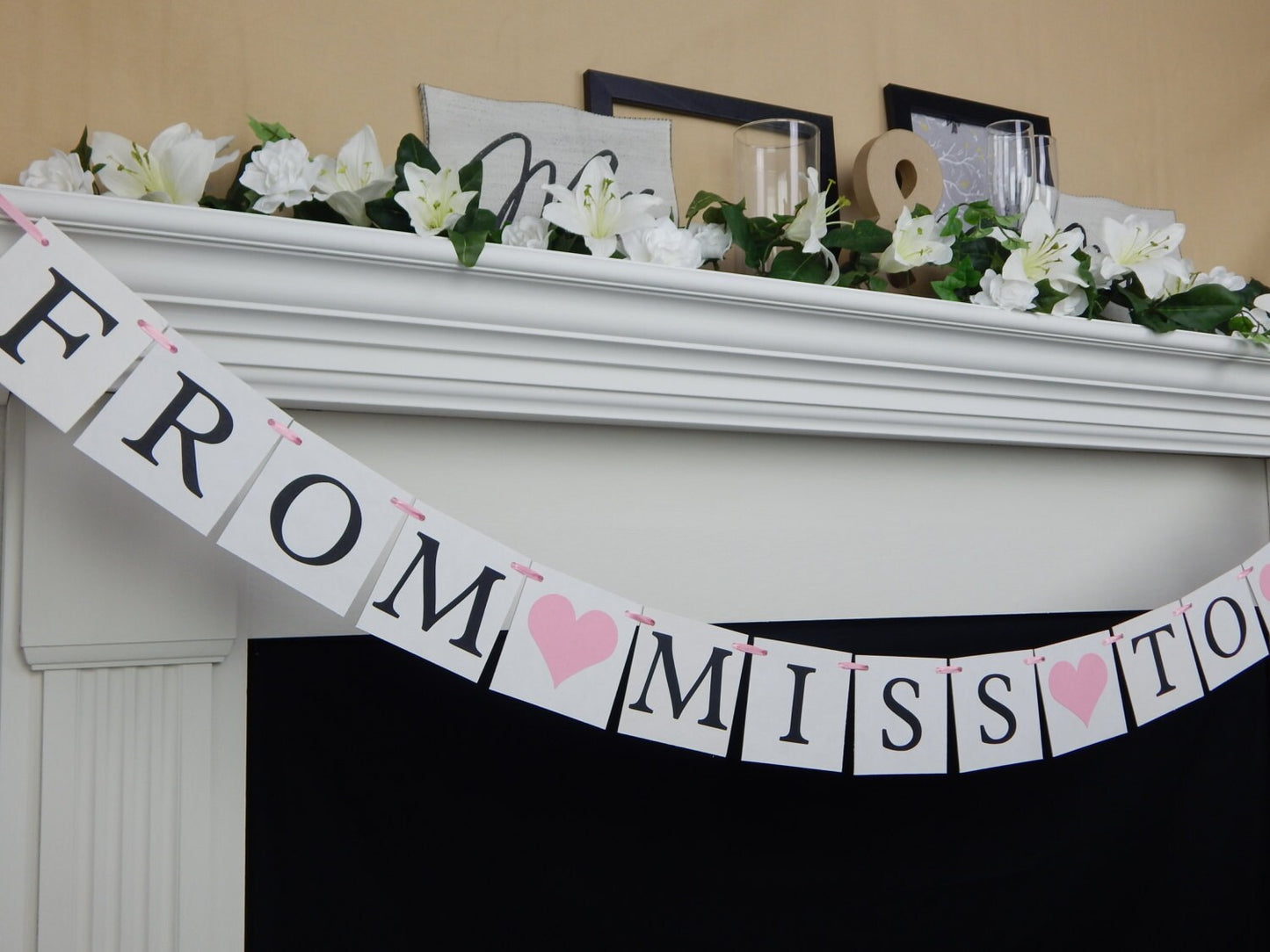 from miss to mrs banner - bridal shower decoration - bridal shower banner