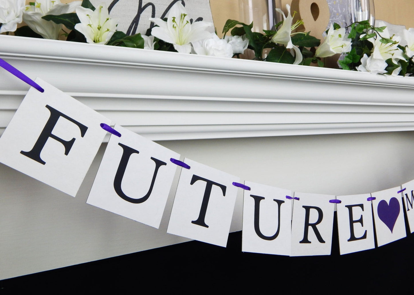 future mrs banner - personalized last name bridal shower banner