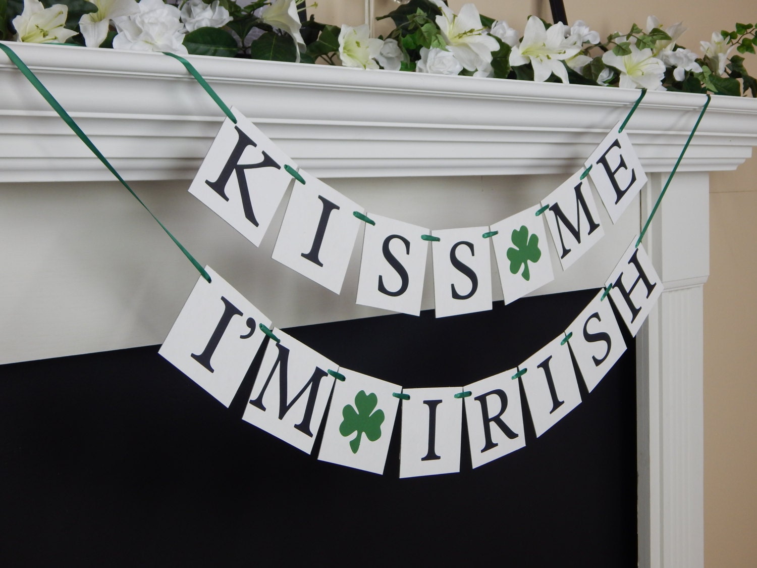 Kiss Me I'm Irish Banner, St Patrick's Day Decorations