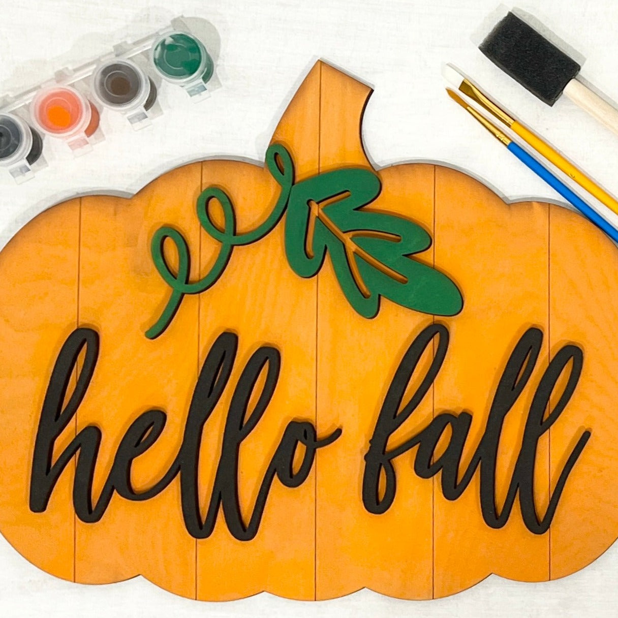 Halloween Pumpkin Hello Fall Sign Paint Kit - Autumn Paint Party Kits ...