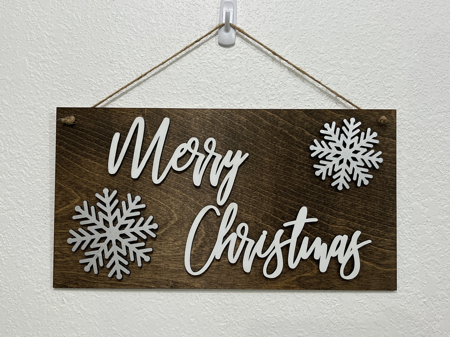 3D Merry Christmas sign - snowflake Christmas decorations - Rustic Christmas Signs - Celebrating Together