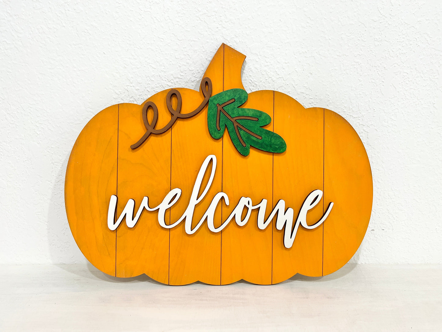 halloween pumpkin welcome sign - fall holiday decor - Celebrating Together