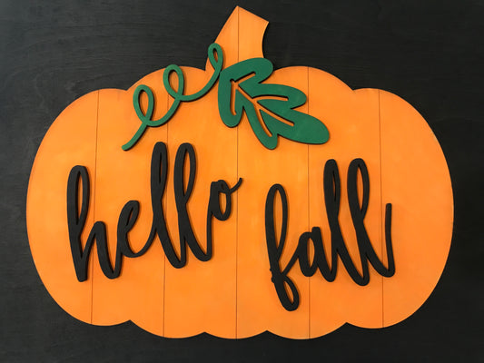 Hello Fall Pumpkin Sign