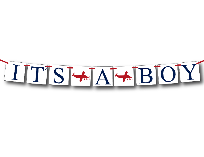 Printable airplane banner - it's a boy baby shower decorations - Celebrating Together