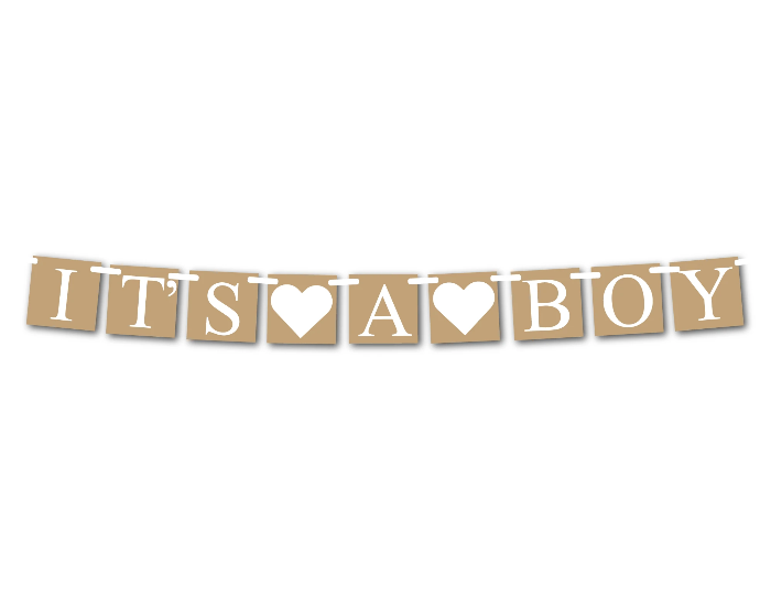 Printable Rustic It's A Boy Banner
