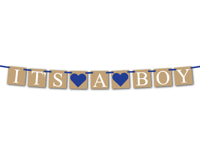 Printable Rustic It's A Boy Banner