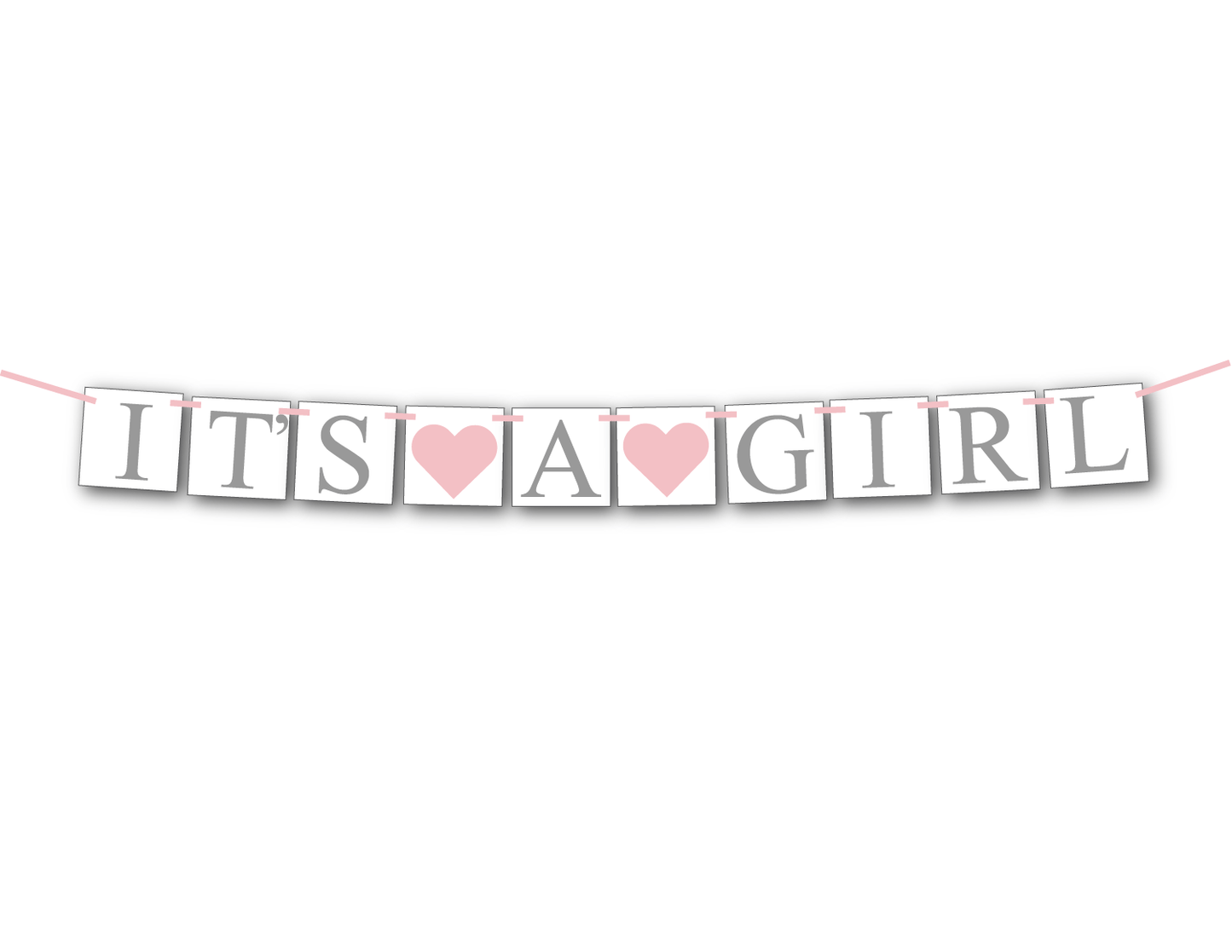 DIY pink and gray it's a girl banner - Celebrating Together