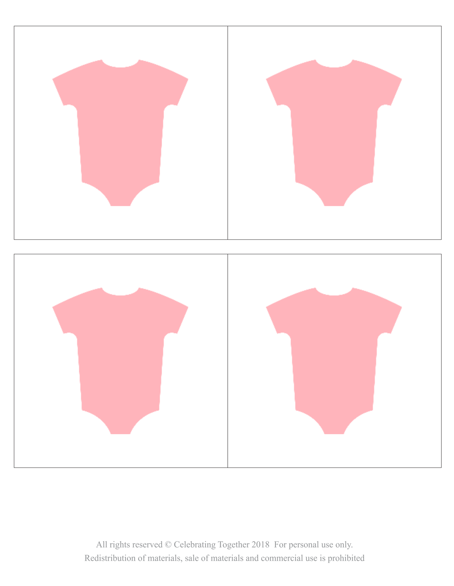 printable onesies for DIY it's a girl banner - Celebrating Together