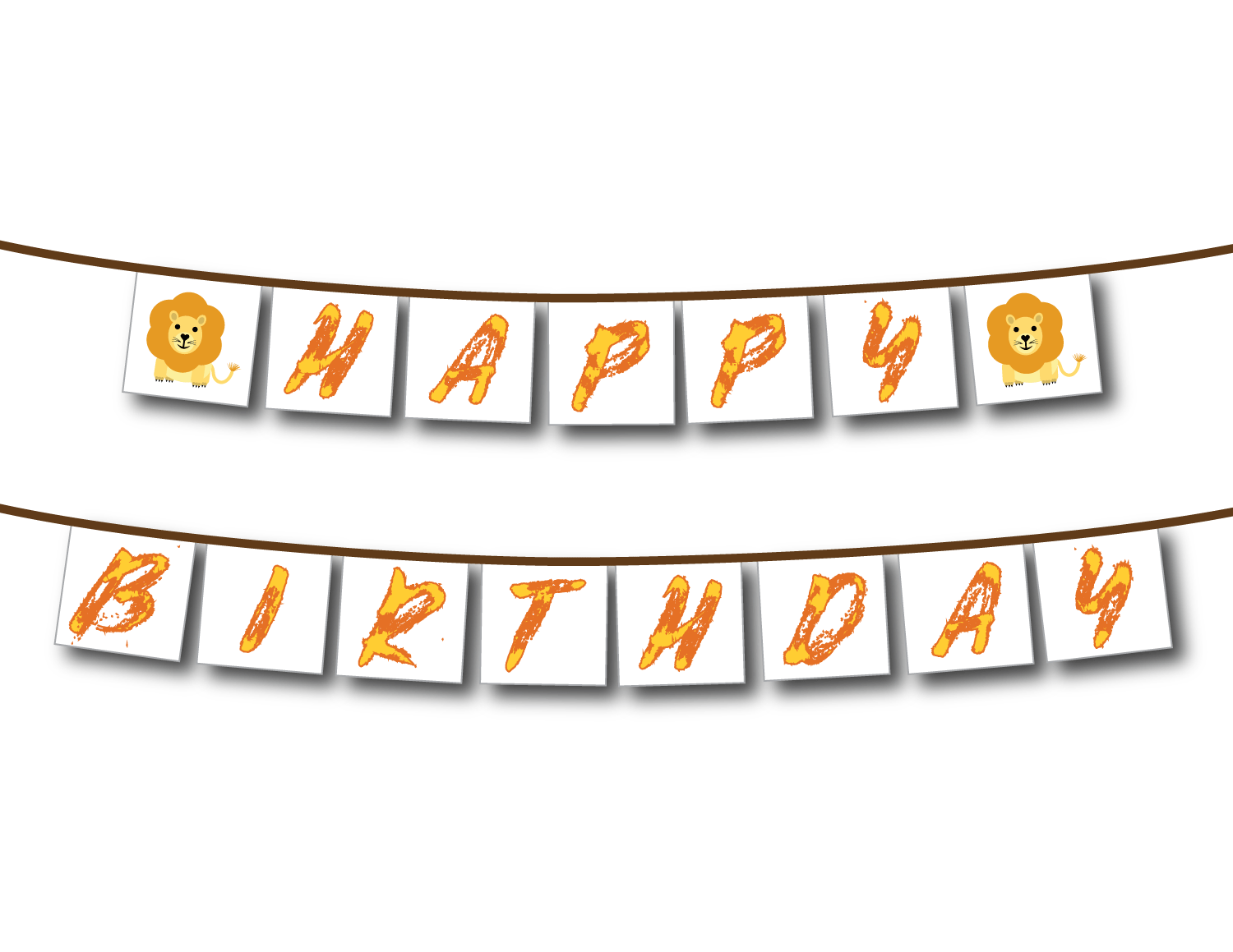 printable lion happy birthday banner - Celebrating Together