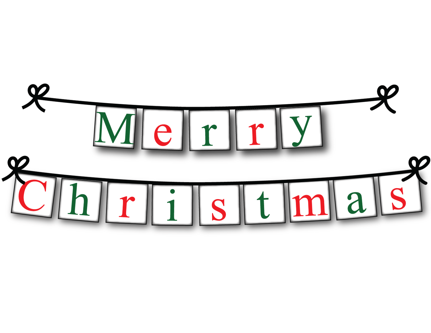 Festive Merry Christmas banner - Printable Christmas Decorations - Celebrating Together