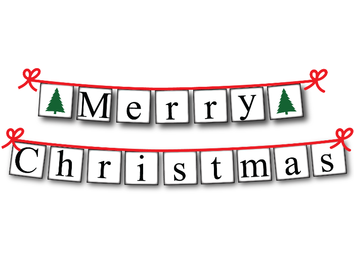 DIY Merry Christmas banner - printable holiday decorations - Celebrating Together