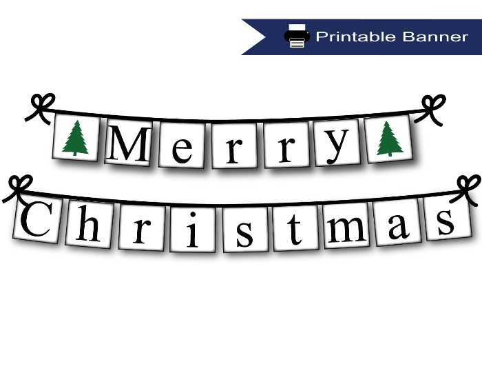 Merry Christmas banner printable - Celebrating Together