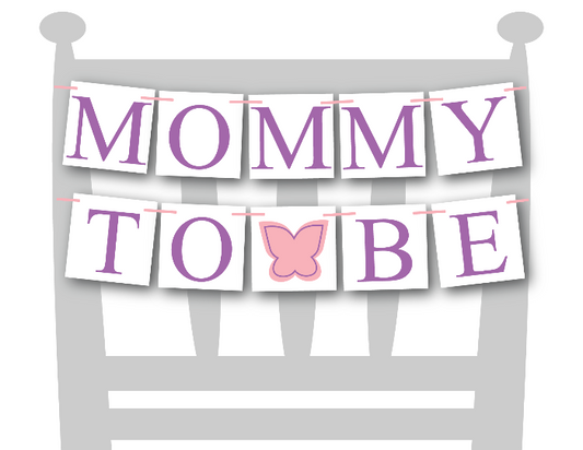 printable butterfly mommy to be chair banner - DIY baby shower decor - Celebrating Together