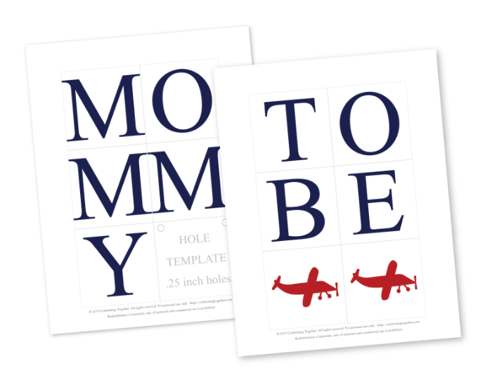 diy mommy to be chair banner template - printable airplane baby shower decor - Celebrating Together