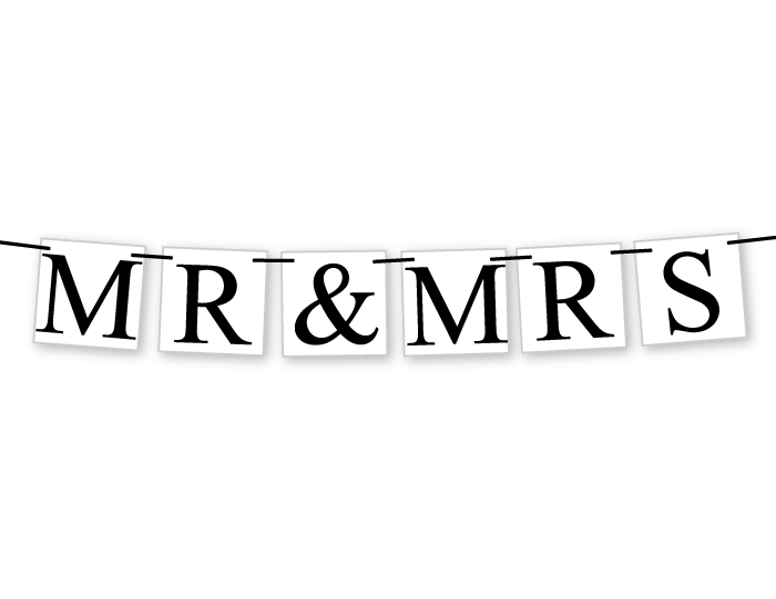 printable mr and mrs banner - wedding decor - Celebrating Together