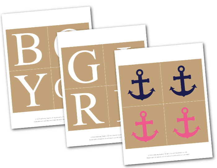 printable lettering for anchor boy or girl banner - Celebrating Together