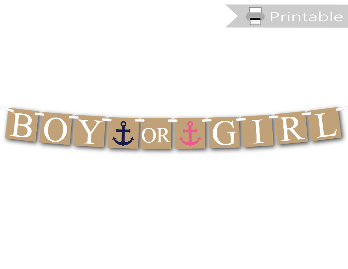DIY boy or girl banner - nautical baby shower decoration - Celebrating Together