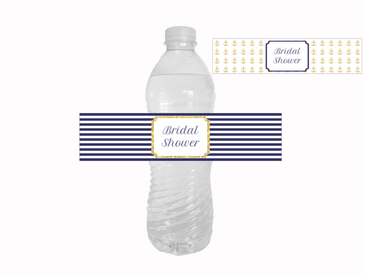 Printable nautical bridal shower water bottle labels - Celebrating Together