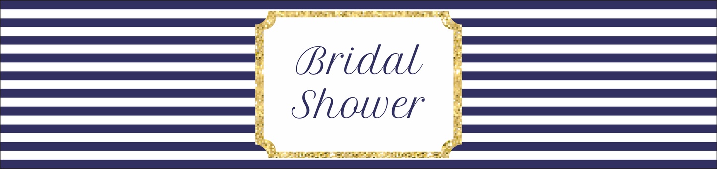 DIY navy and gold bridal shower bottle wraps - Celebrating Together