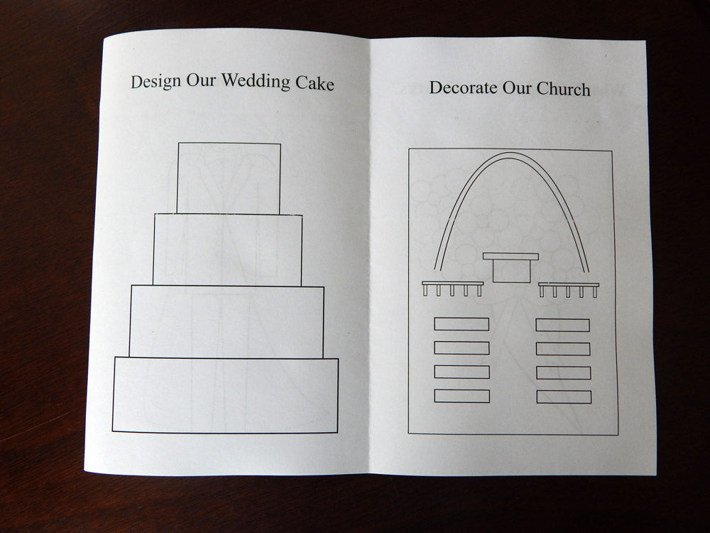 wedding cake and church coloring pages