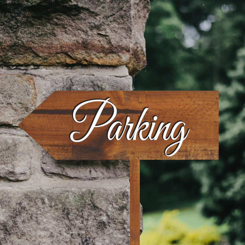 parking arrow sign - parking this way wedding directional signs