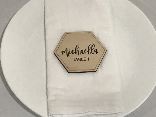 personalized wedding place cards with table number 
