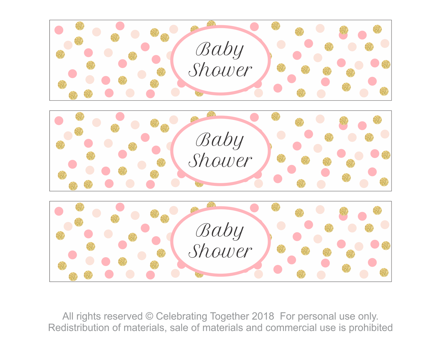 page of printable baby shower drink bottle wraps - Celebrating Together