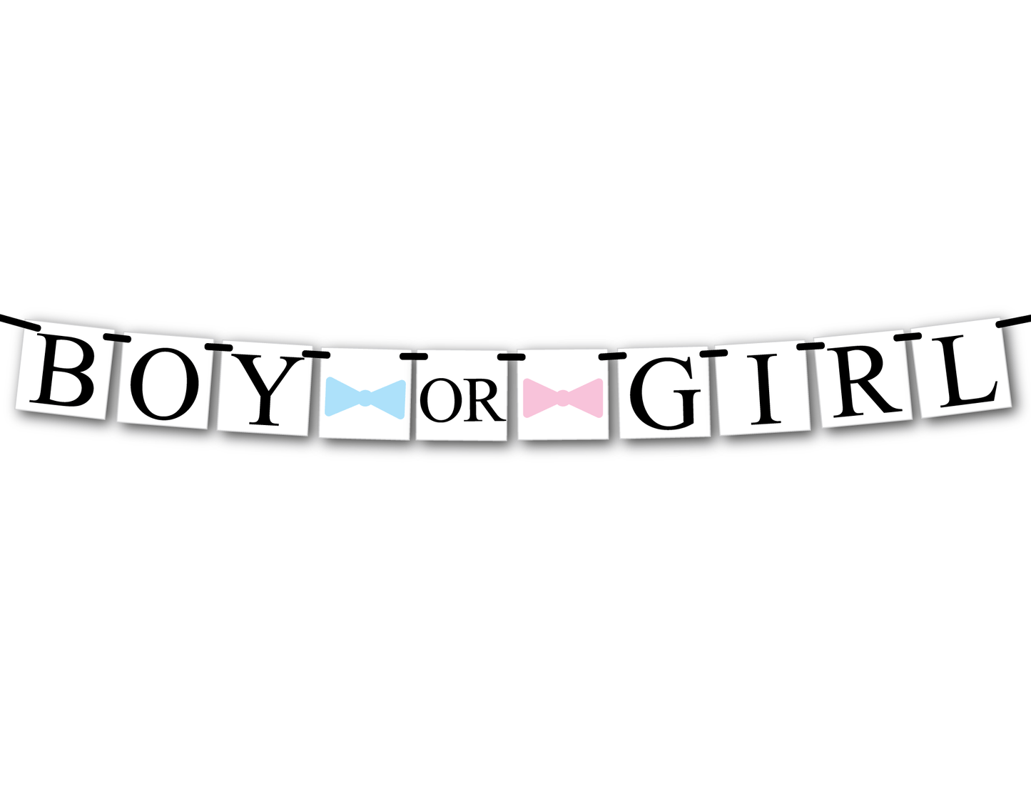 boy or girl banner - bows or bow ties party decor - Celebrating Together