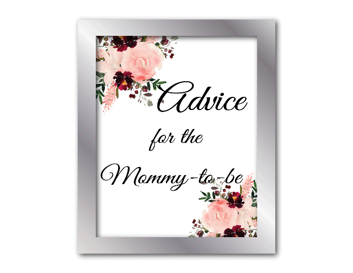 printable advice for the mommy to be sign - Celebrating Together