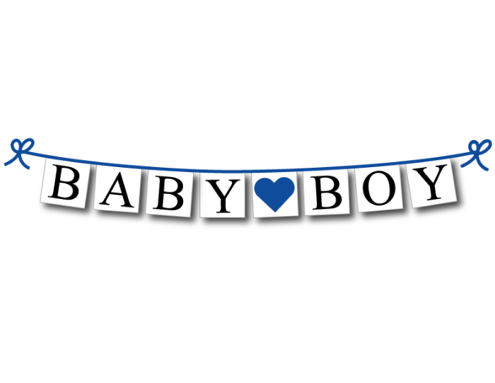royal blue printable baby boy banner - diy baby shower decor - Celebrating Together
