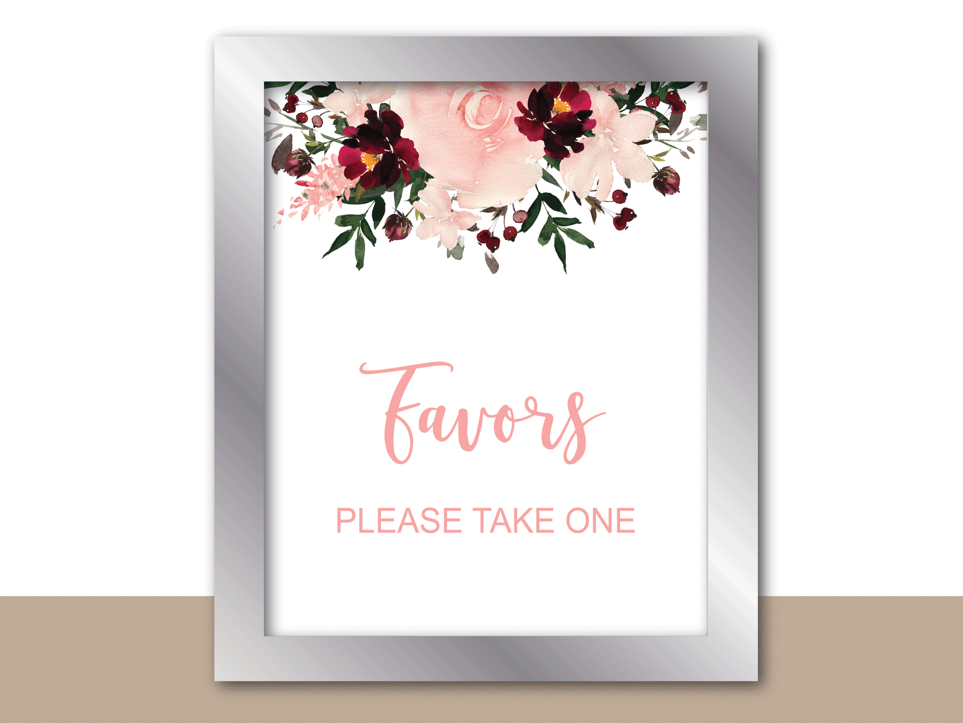 Watercolor Floral Printable Baby Shower Signs Bundle - Pink Coral and –  Celebrating Together