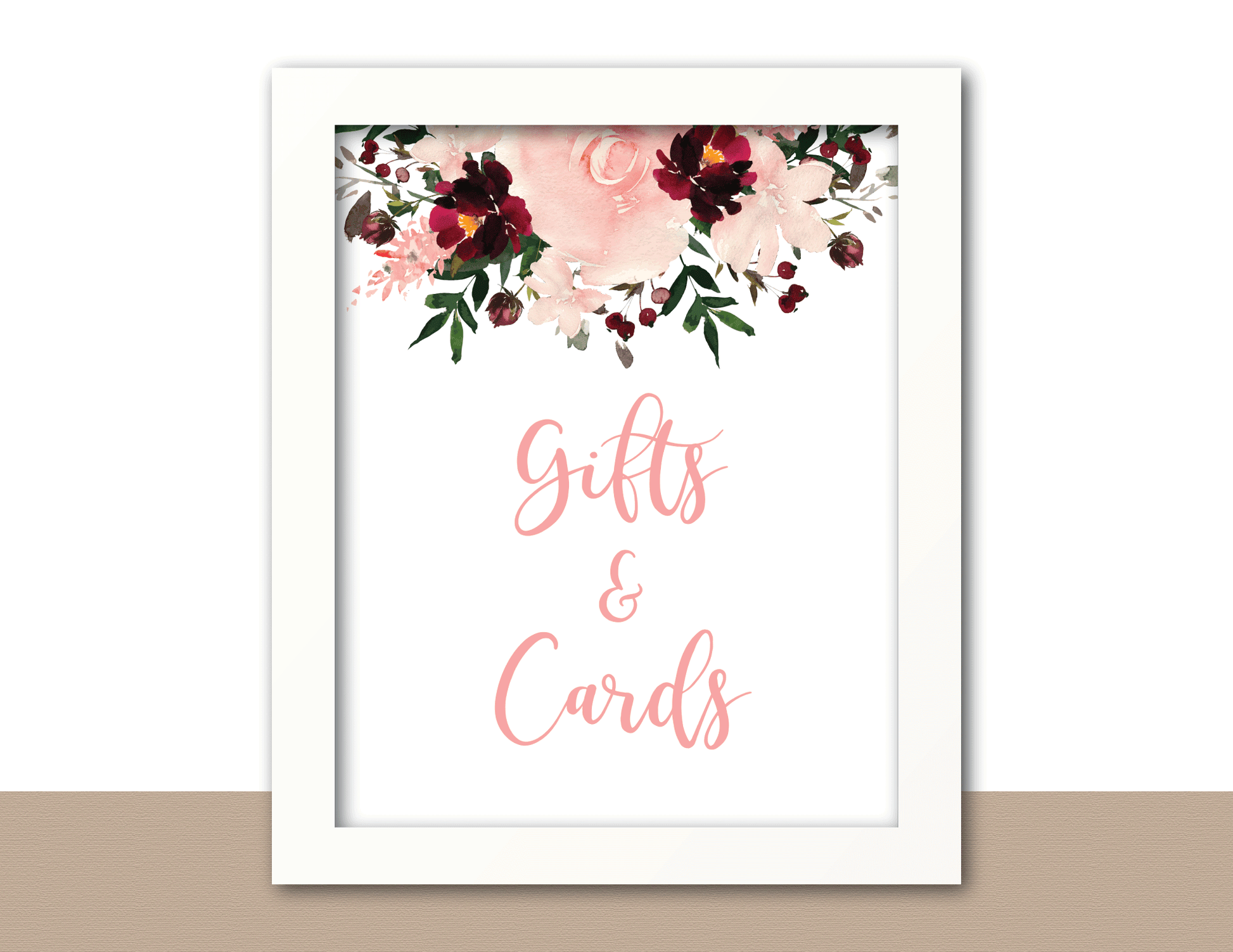 gifts and cards printable sign -diy baby shower decor - Celebrating Together