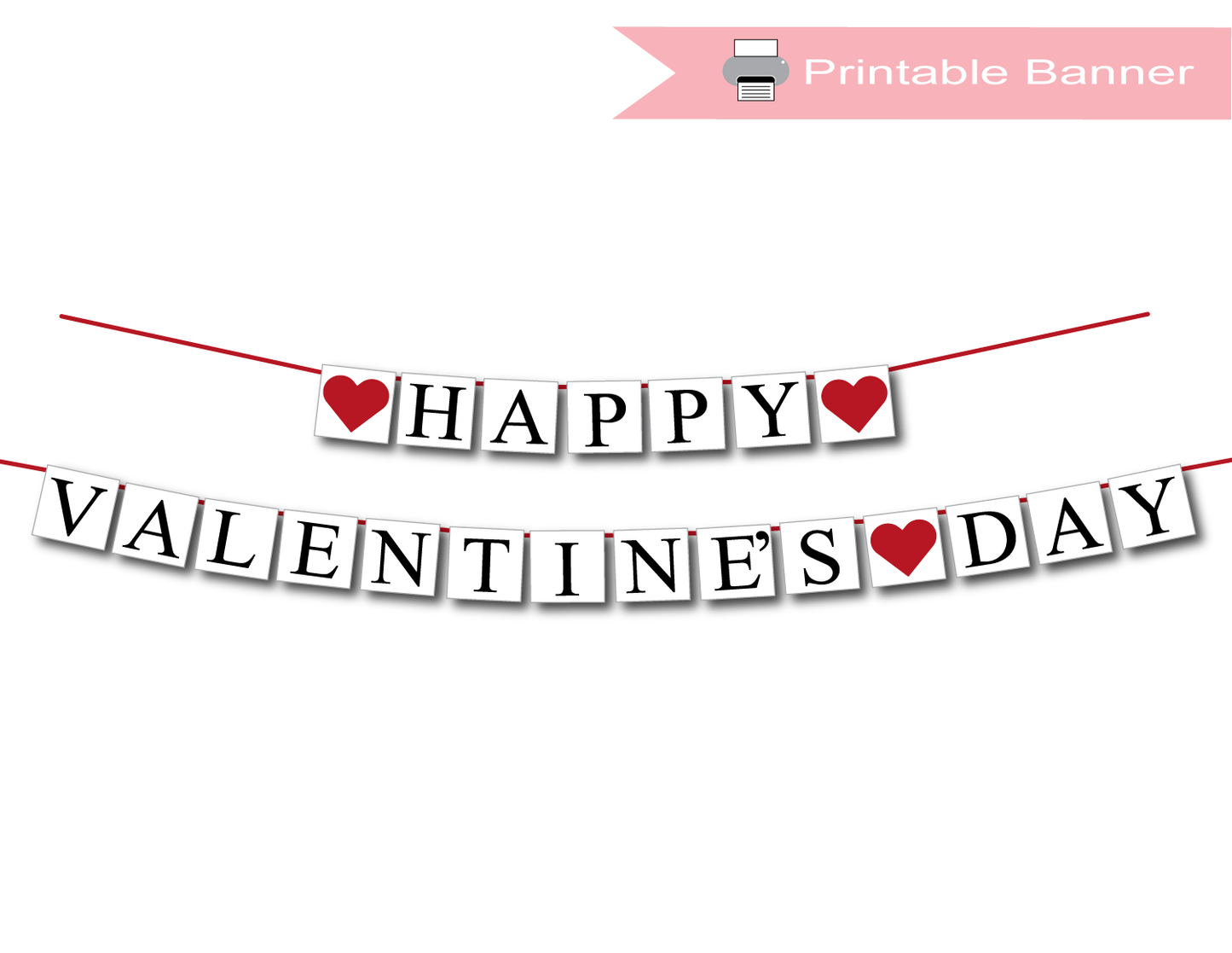 printable happy valentines day banner - Celebrating Together