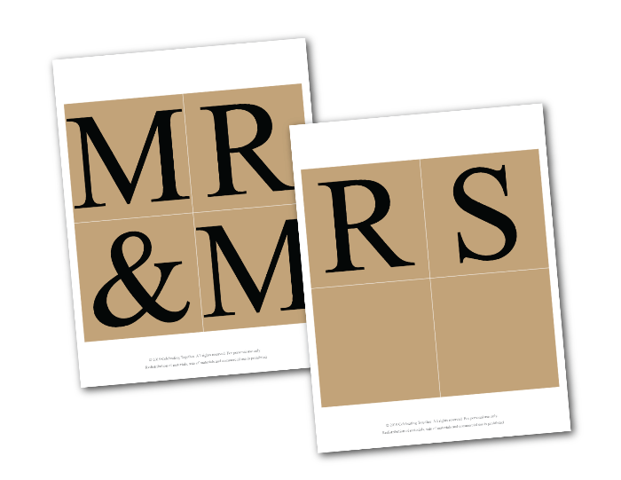 rustic mr and mrs banner printable - diy wedding decor - Celebrating Together
