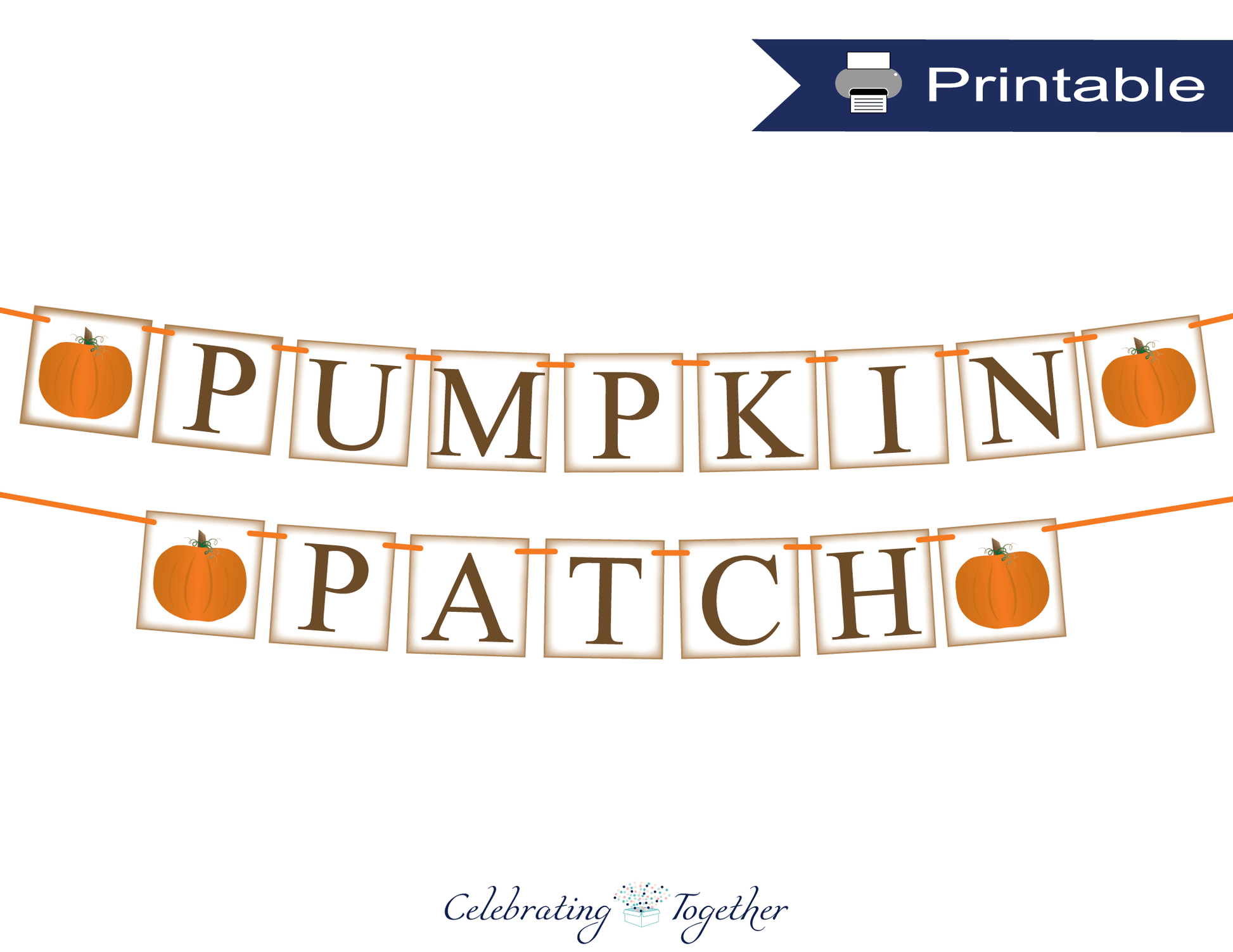 Printable rustic pumpkin patch banner - Celebrating Together