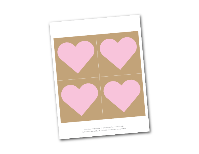 printable hearts for diy bride and groom sign - Celebrating Together