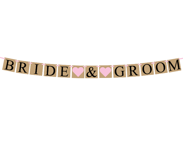 printable rustic bride and groom banner template - Celebrating Together