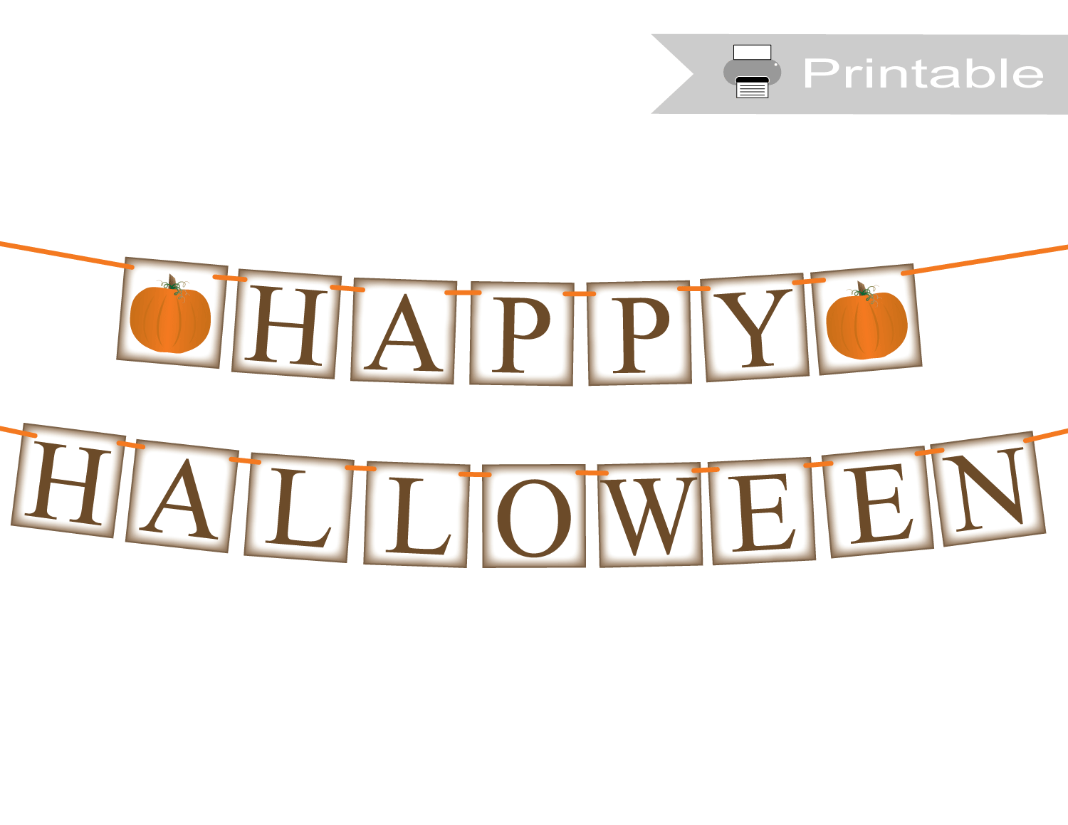 printable rustic happy halloween banner - Celebrating Together