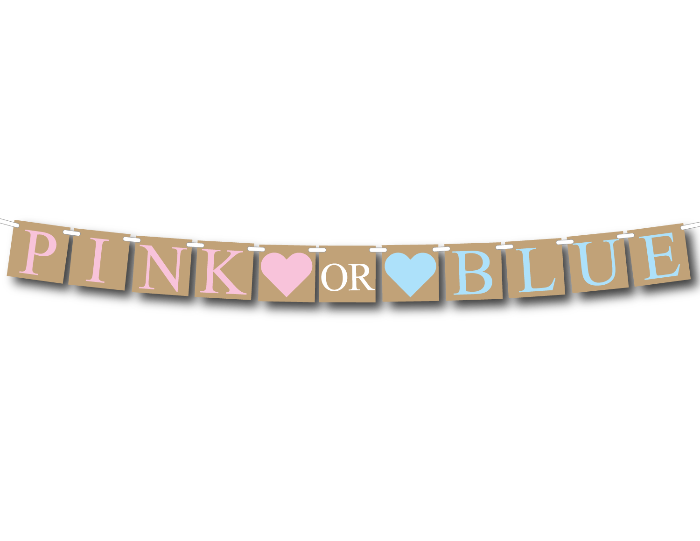 rustic printable pink or blue banner - Celebrating Together