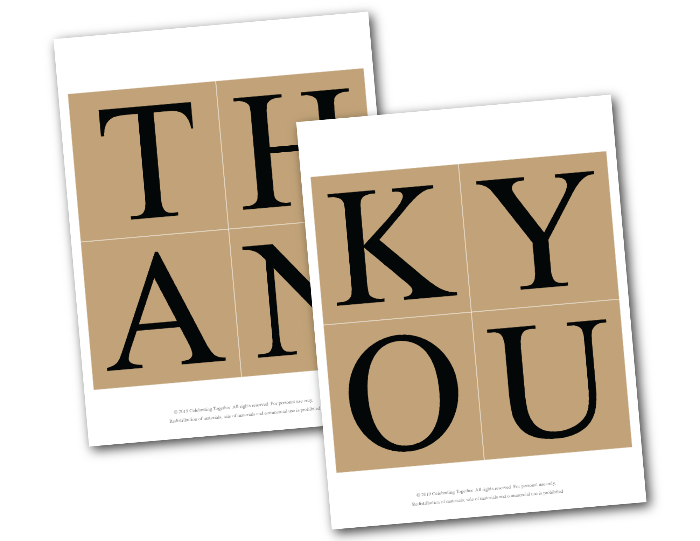 printable template for rustic wedding thank you banner - Celebrating Together